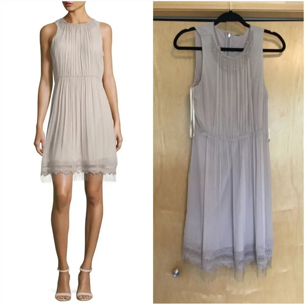 ELIE Demetria Metallic Fringe Accented Rou… - Picture 9 of 9